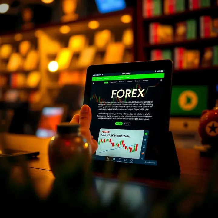 Digital tablet displaying downloadable forex trading resources