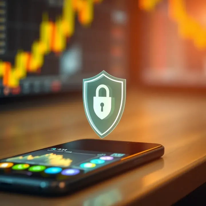 Mobile device with security shield symbolizing secure forex trading for Kenyan traders