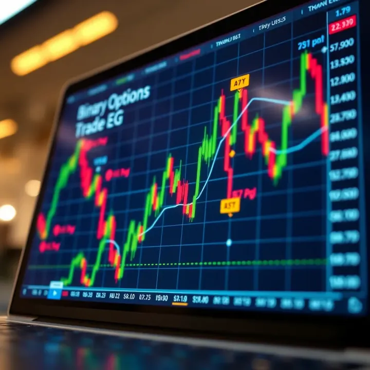 Graph showing trends and fluctuations in binary options trading on a digital platform
