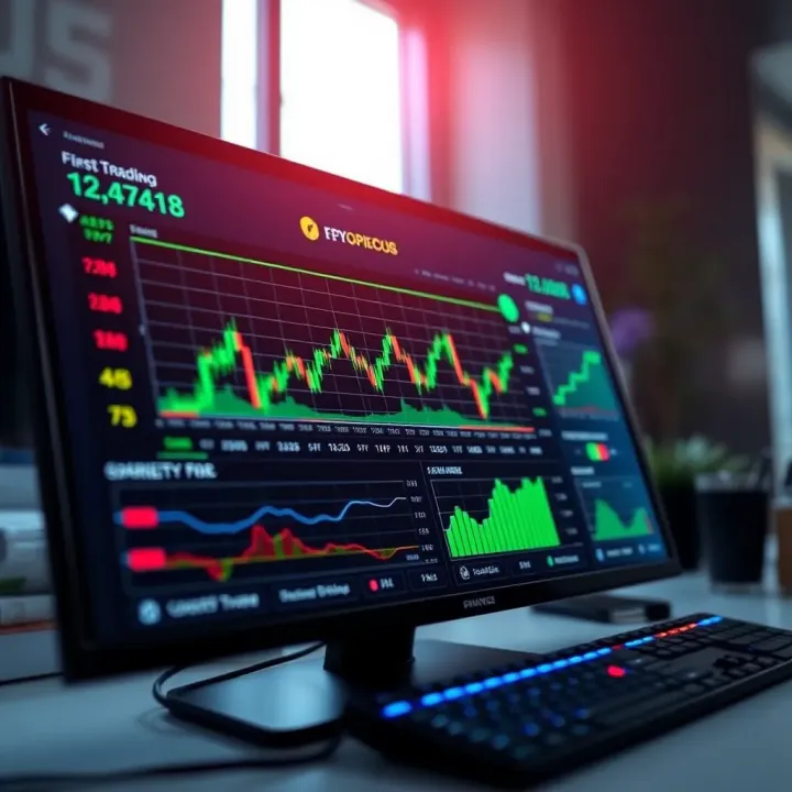 Dashboard interface showing binary trading options and market trends on a digital platform