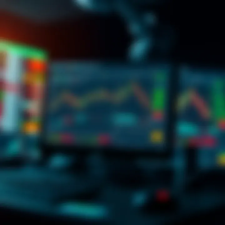 Conceptual graphic of automated trading system managing binary options with charts and risk indicators