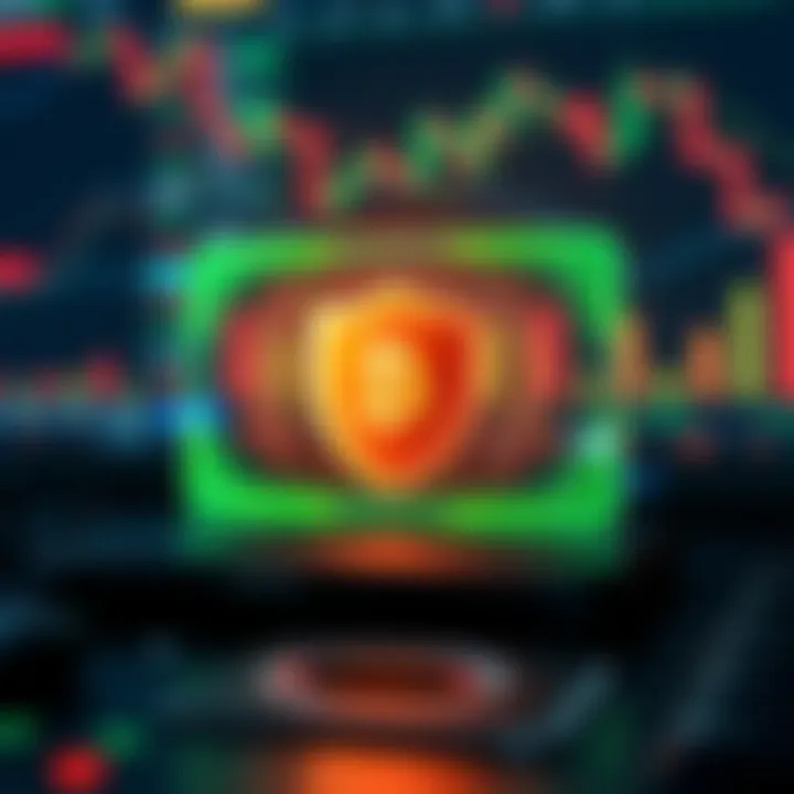 Secure digital wallet protecting cryptocurrency assets with a shield icon