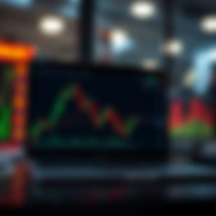 Graph showing upward and downward trends in forex binary trading