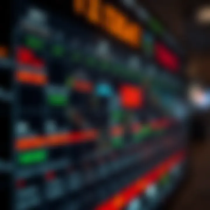 Close-up of a digital forex economic calendar highlighting key upcoming economic events affecting currency markets