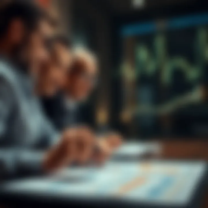Business team analyzing data charts to evaluate potential risks