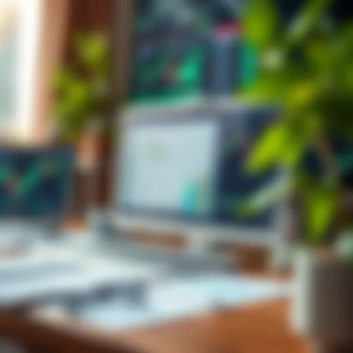 Collection of essential tools for forex trading including a computer, financial charts, and trading platforms