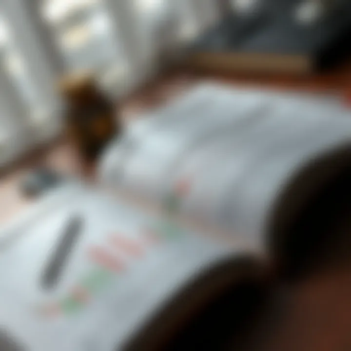 Open book showing forex trading strategies with annotated notes and charts