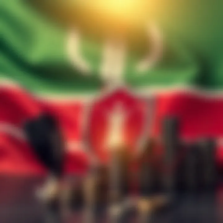 Risk Management and Regulatory Environment in Kenyan Forex Trading Conceptual illustration of risk management with protective shields and financial growth graphs over Kenyan flag background