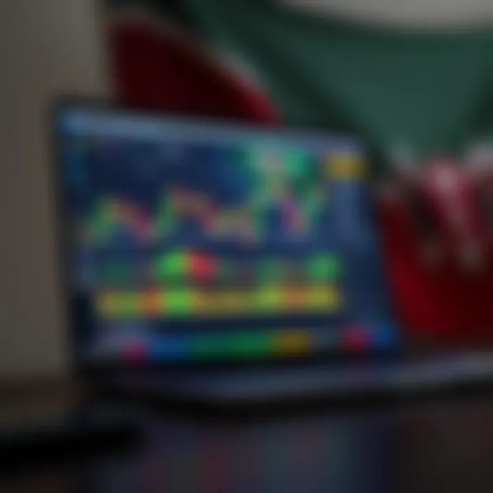 Illustration showing a laptop screen with forex trading charts and the Kenyan flag in the background