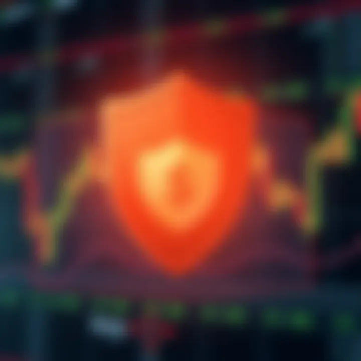 Conceptual illustration of a secure shield symbolizing protection against trading scams
