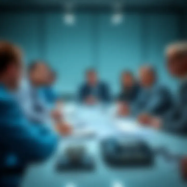 Government officials discussing emergency response plans with various stakeholders around a conference table