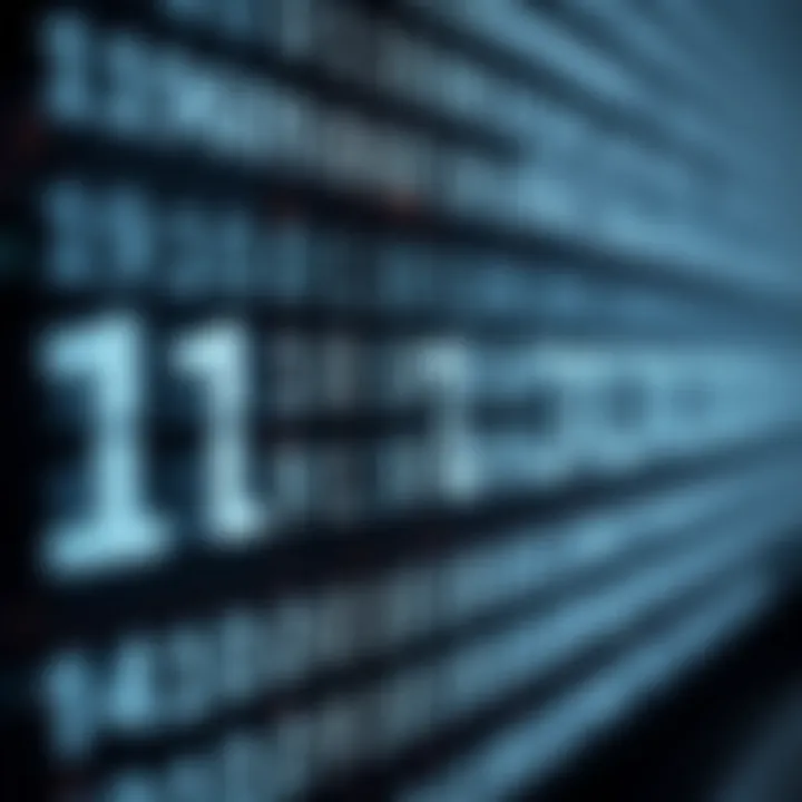 Representation of binary digits used in computer systems demonstrating the significance of binary numeral system