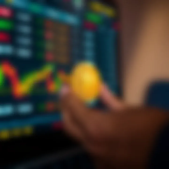 Digital interface displaying various cryptocurrency trading pairs and Kenyan shilling currency symbol