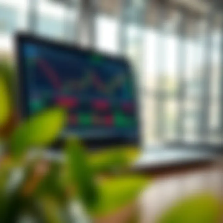 Forex Education Platform for Kenyan Traders Illustration of a laptop displaying forex charts and educational content for learning trading online