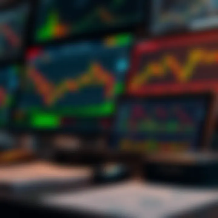 Visual of digital forex strategy resources including charts and downloadable PDFs