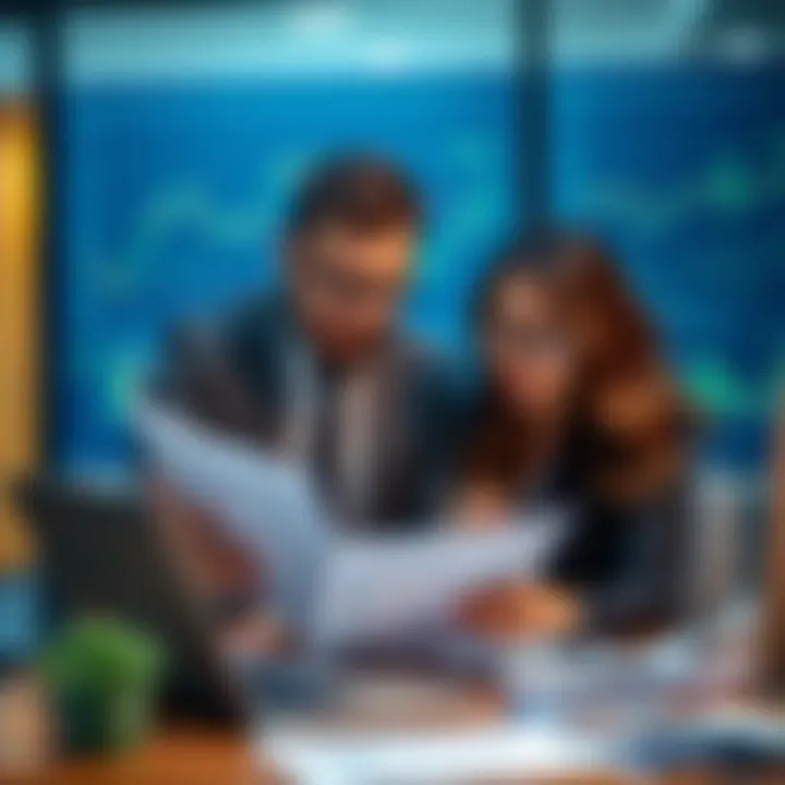 Professional reviewing risk assessment charts and compliance documents