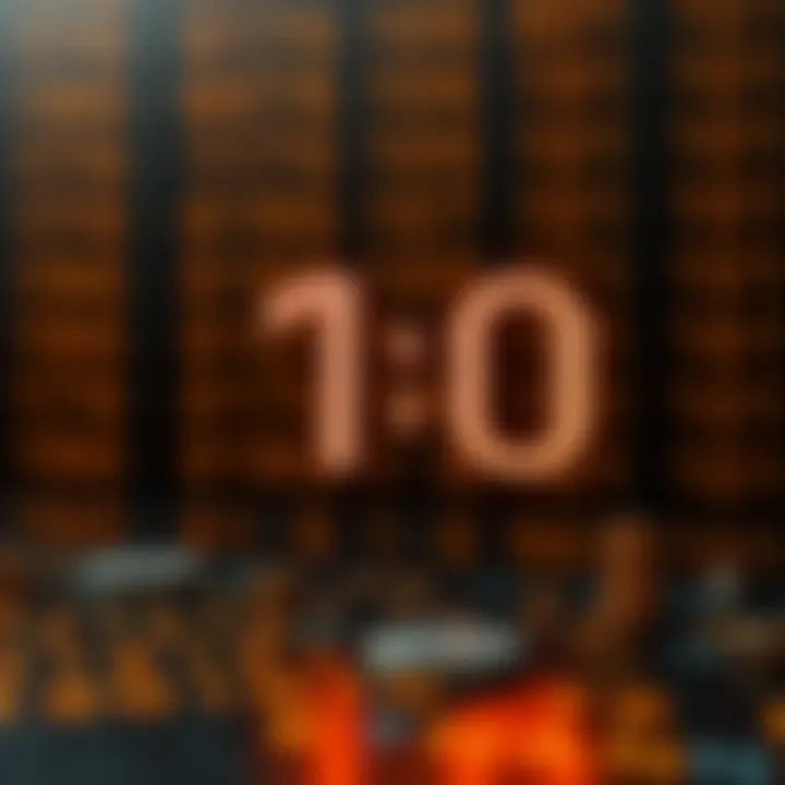 Visual representation of dividing decimal number by two to find binary digits