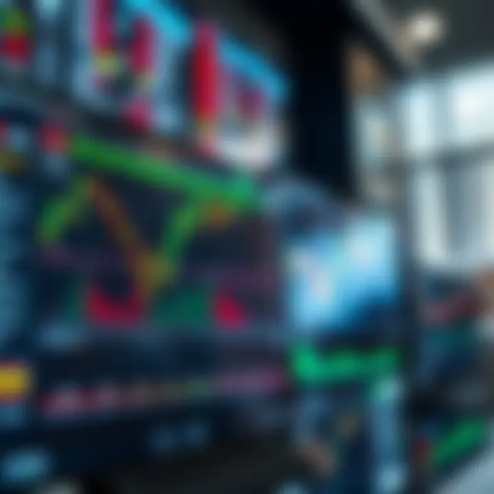 Screenshot showing a forex trading platform interface with live currency charts and trading tools