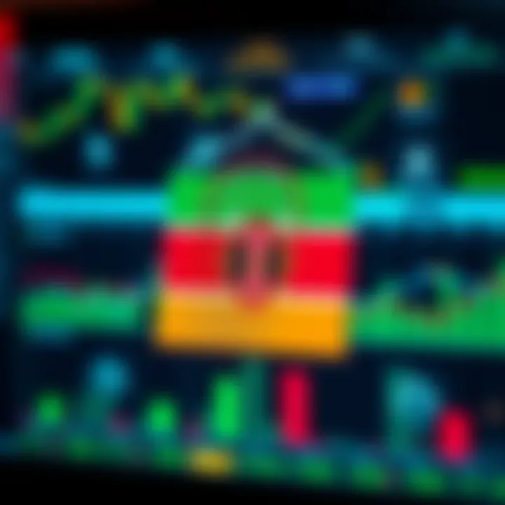 Illustration of a secure online forex trading platform interface with Kenyan flag and regulatory symbols