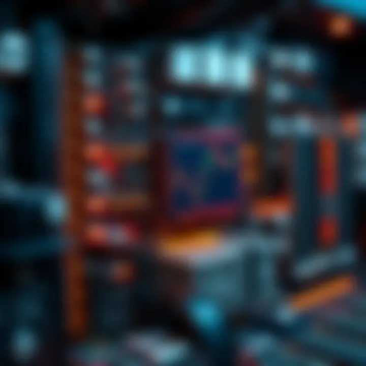 Visualization of binary data flow within a computer circuit showing connections between hardware components