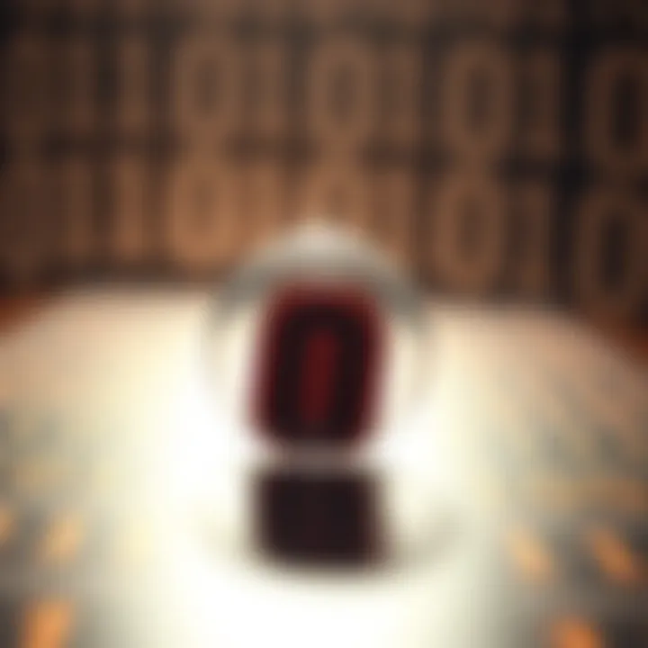 Diagram illustrating the binary number system with zero and one symbols representing data