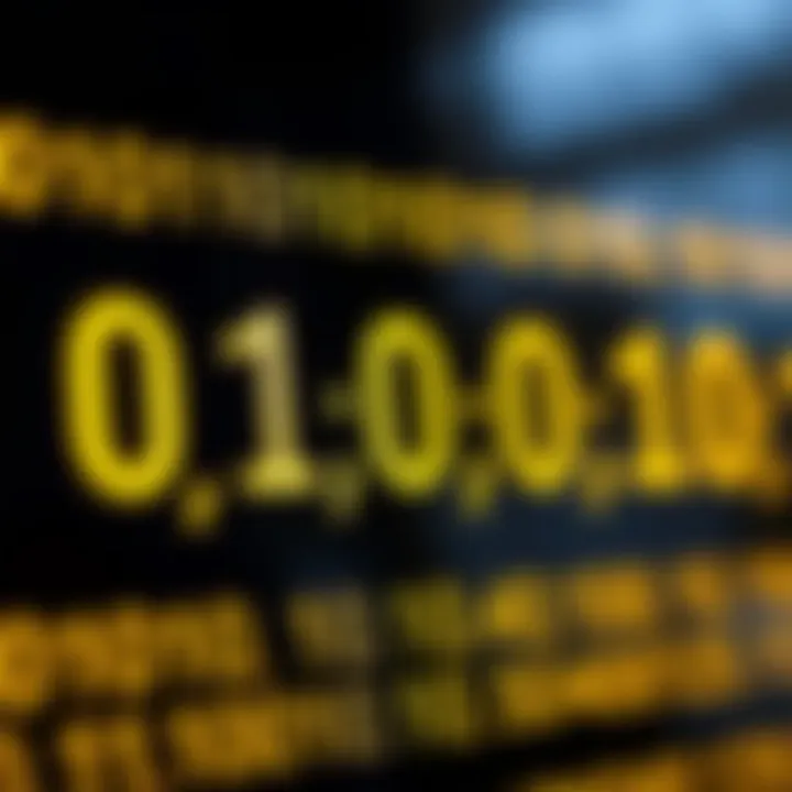 Diagram illustrating binary digits aligned with their corresponding decimal place values
