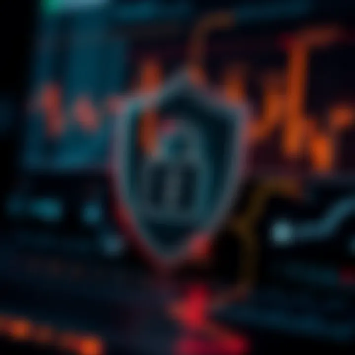 Illustration of cybersecurity shield protecting a digital trading account