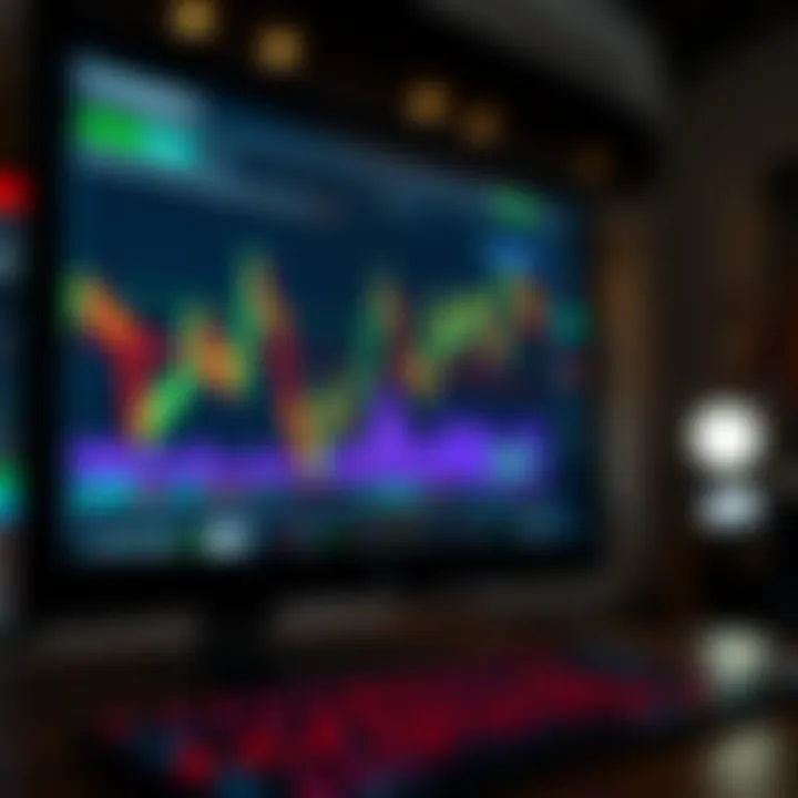 TradingView platform displaying candlestick charts with technical indicators for binary options trading