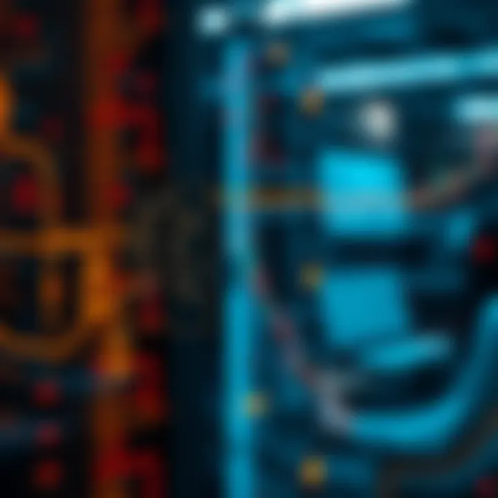 Visual representation of binary data flow in computing systems highlighting translation and communication functions