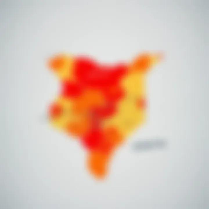 Map showing areas of high disaster risk across Kenya with highlighted vulnerable regions