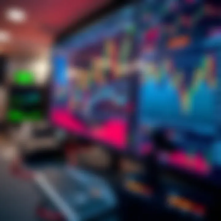 Graph showing automated forex trading system analyzing currency market trends