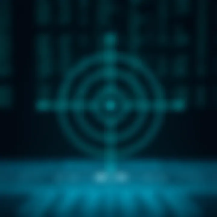 Diagram showing the division of search space in binary search algorithm with pointers moving toward the target