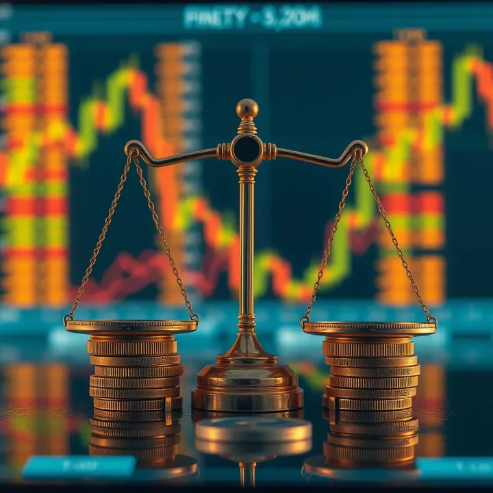 Conceptual representation of risk and reward balance in automated forex trading