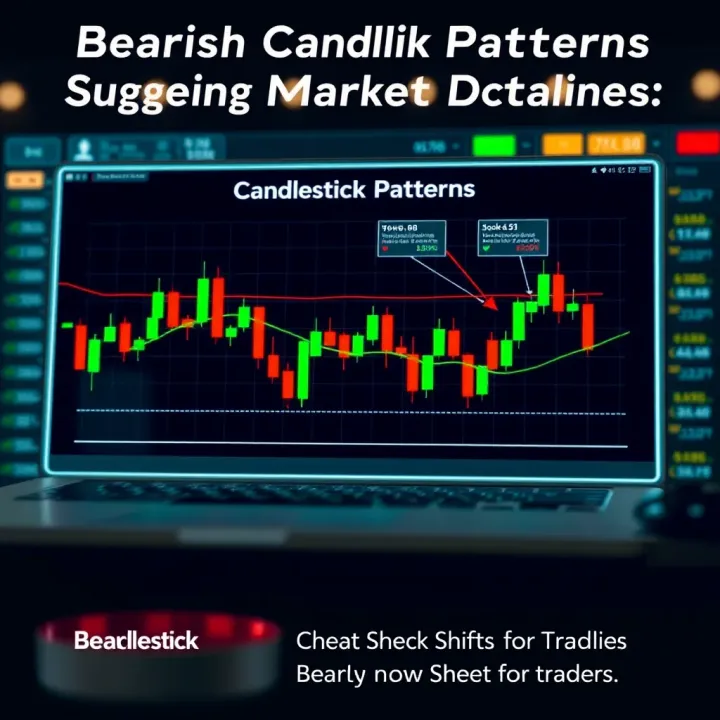 Diagram showing bearish candlestick patterns signaling possible downward market shifts