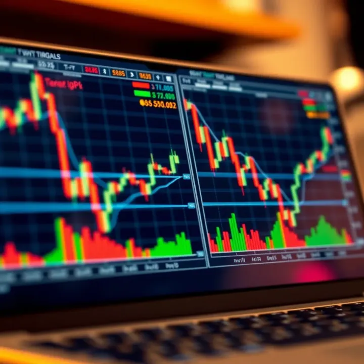 Illustration of bullish and bearish chart patterns showing trend continuation signals on financial graphs