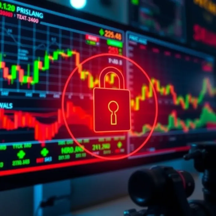 Secure digital interface with forex charts emphasizing safety and regulation