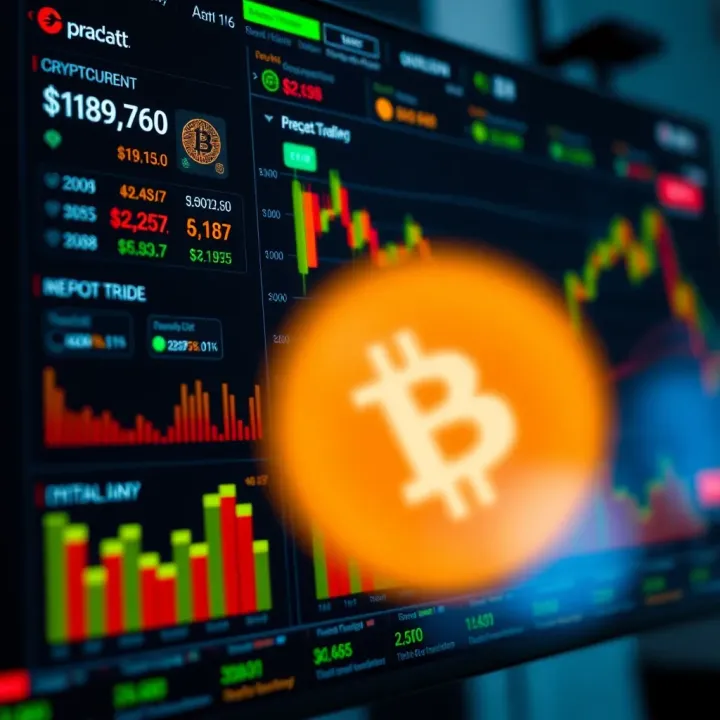 Dashboard showing various cryptocurrency prices and trading options on a digital platform