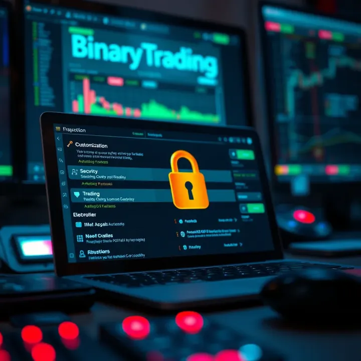 Visualization of customization options and security features for binary bot XML files in trading software
