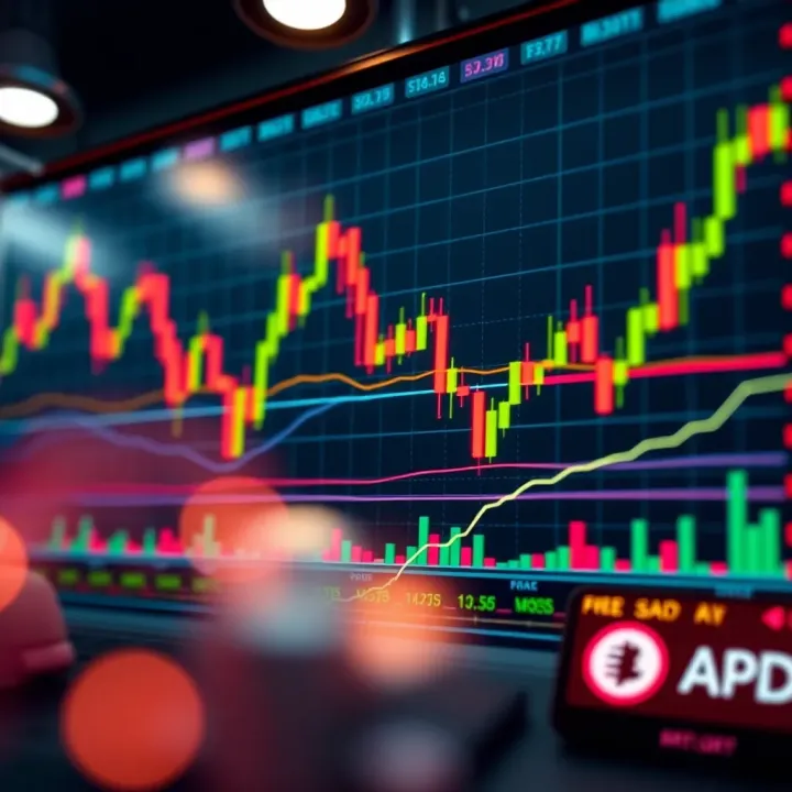 Chart showing rapid price movements with key indicators highlighted for binary options trading