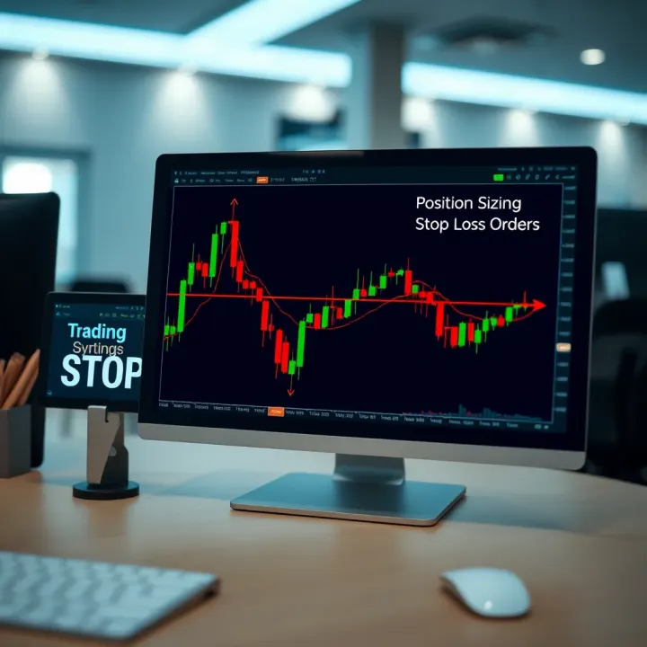 Diagram illustrating position sizing and stop-loss order placement in forex trading