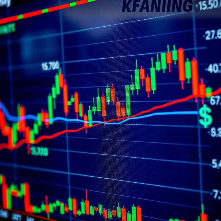 Graph showing forex trading trends with Kenyan currency symbols and technical indicators