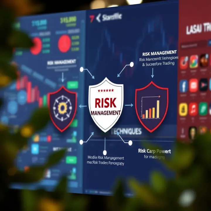Conceptual diagram of risk management techniques for forex trading with charts and protective shields