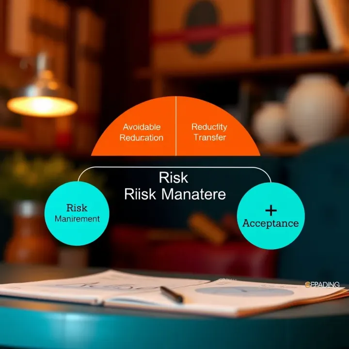 Diagram showing various risk management techniques for businesses in Kenya including avoidance, reduction, transfer, and acceptance