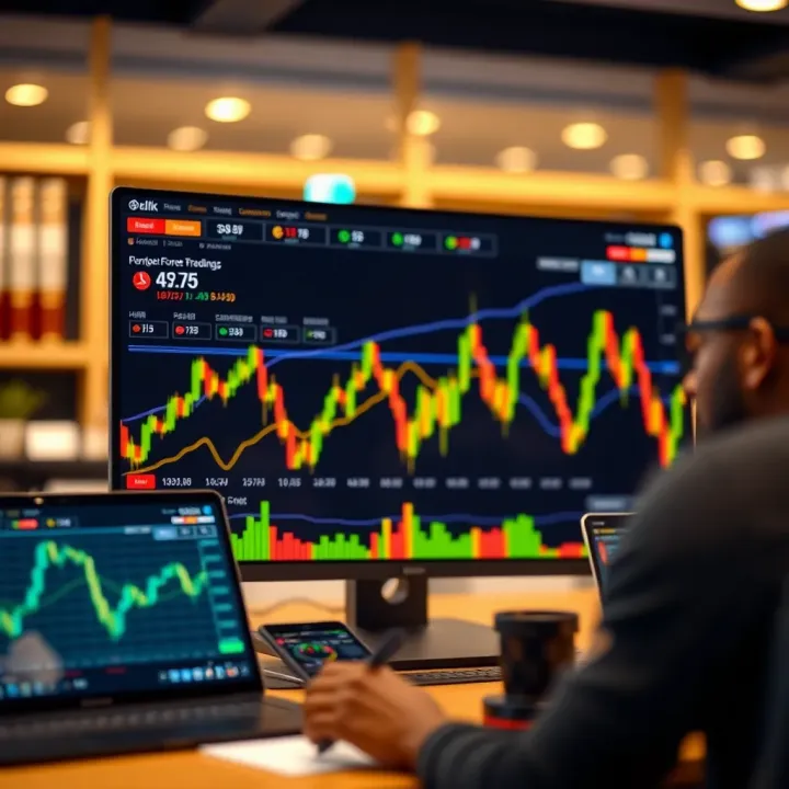 Interactive chart displaying forex market trends and currency pairs