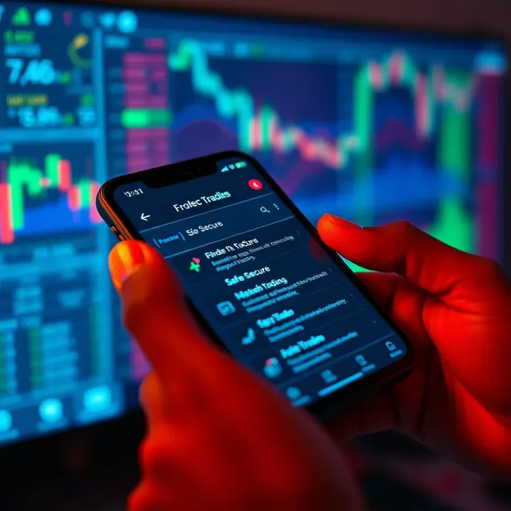 Safe and secure forex trading app features highlighted on smartphone screen