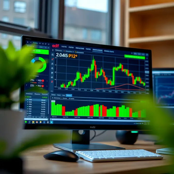 Illustration of forex trading charts and analytics on a computer screen for Kenyan traders