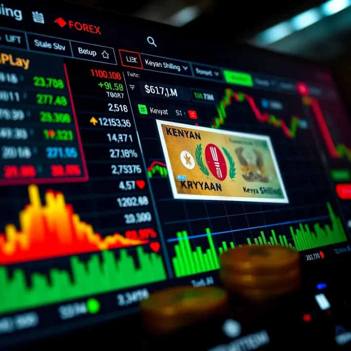 Screenshot of popular forex trading platform interface with Kenyan Shilling options