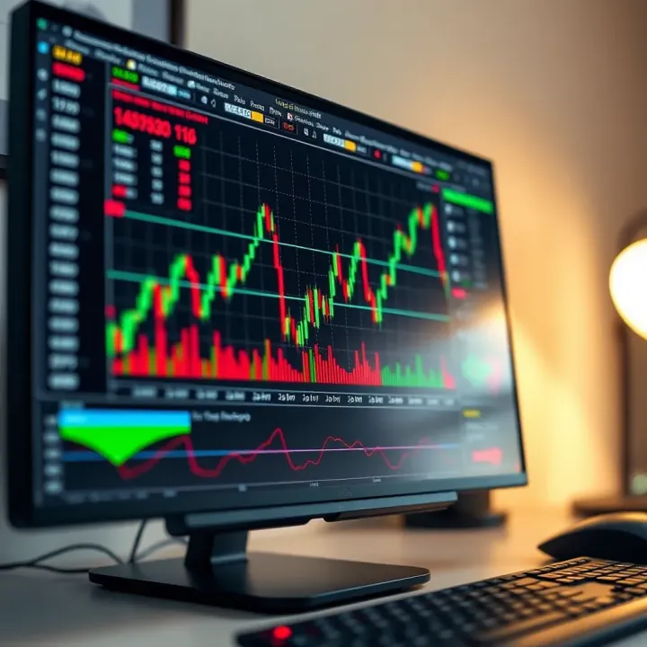 Essential Tools and Strategies for Forex Trading in Kenya Graph showing currency trends alongside trading tools like charts and indicators on a computer screen