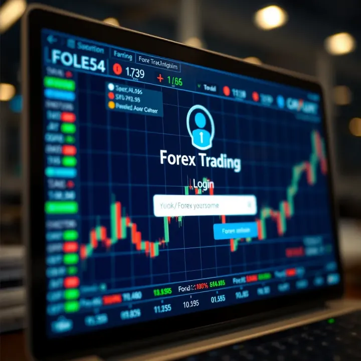 Secure login interface of a forex trading platform displaying username and password fields