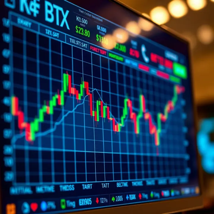 Graph displaying forex market trends and currency fluctuations